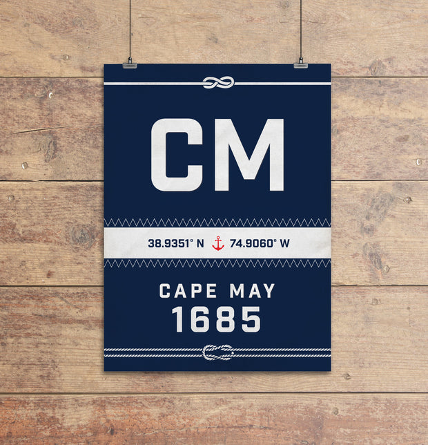Cape May Nautical Sail Print