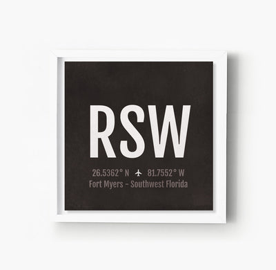 Fort Myers RSW Airport Code Print