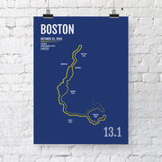 Boston Half Marathon Map Print - Personalized for 2019