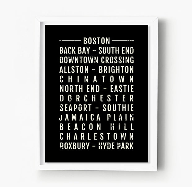 Boston Neighborhoods Subway Poster
