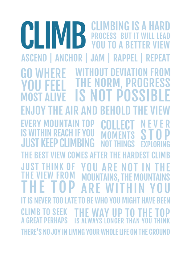Mountain Climber's Manifesto Print