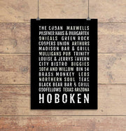 Hoboken Restaurant and Bars Subway Poster