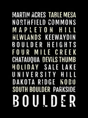 Boulder Colorado Neighborhoods Subway Poster