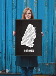 Hoboken Print - Neighborhood City Map - Subway Poster