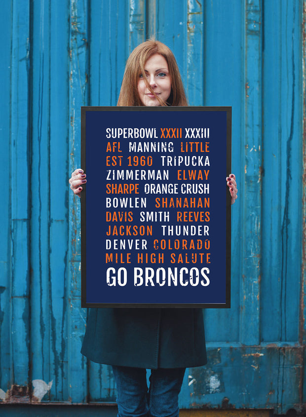 Denver Broncos Print - Denver Bronco - Subway Poster