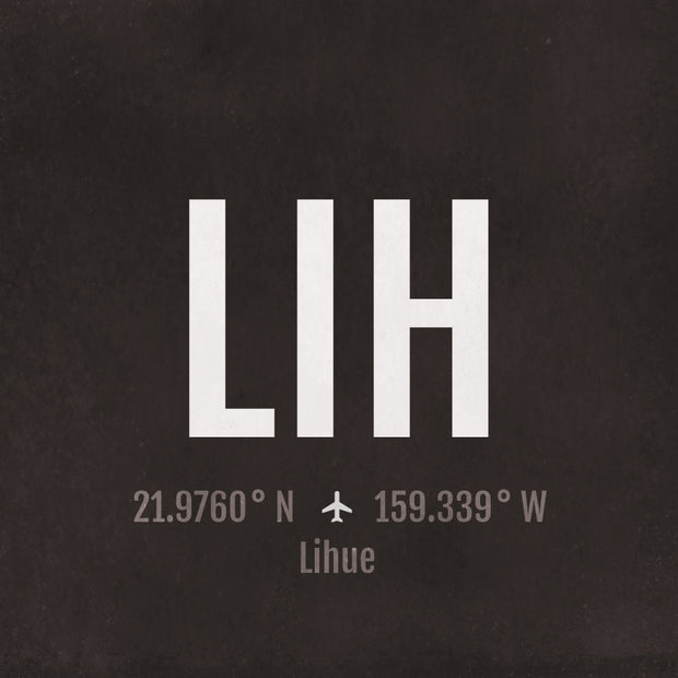Lihue LIH Airport Code Print