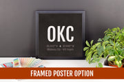 Oklahoma City Airport Code Print - OKC Aviation Art - Oklahoma Airplane Nursery Poster