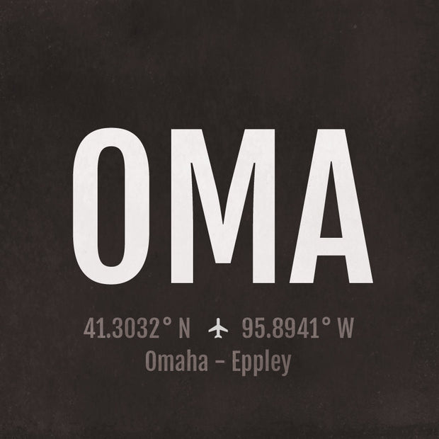Omaha OMA Airport Code Print