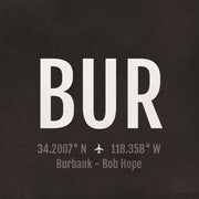 Burbank BUR Airport Code Print