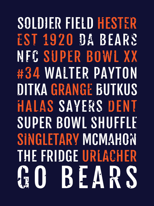 Chicago Bears Subway Poster