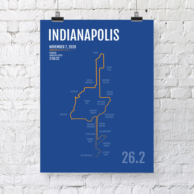 Indianapolis Marathon Map Print - Personalized for 2020