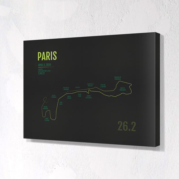Paris Marathon Map Print - Personalized for 2020