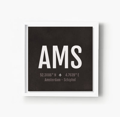 Amsterdam AMS Airport Code Print