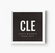 Cleveland CLE Airport Code Print