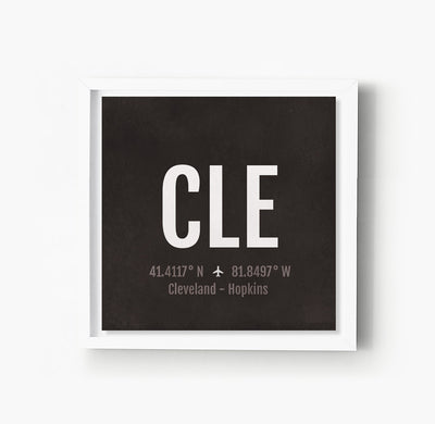 Cleveland CLE Airport Code Print