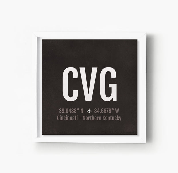Cincinnati CVG Airport Code Print