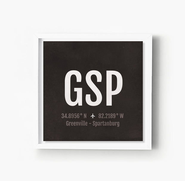 Greenville GSP Airport Code Print