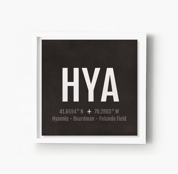 Hyannis HYA Airport Code Print