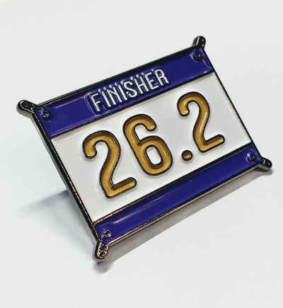Blue Marathon Runner/Finisher "26.2" Enamel Pin
