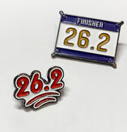 Red 26.2 Marathon Runner/Finisher Enamel Pin