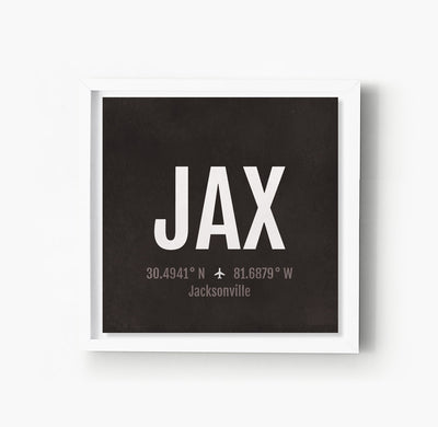 Jacksonville JAX Airport Code Print