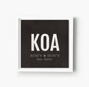 Kona KOA Airport Code Print