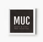 Munich MUC Airport Code Print