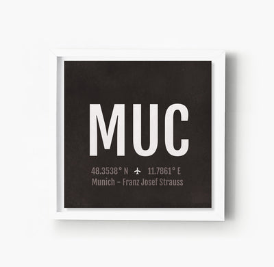 Munich MUC Airport Code Print