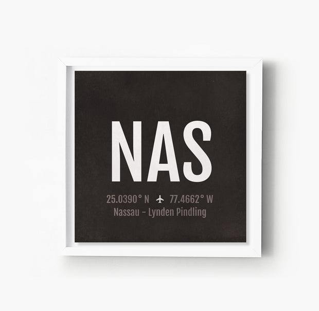 Nassau NAS Airport Code Print