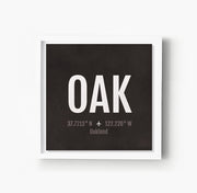 Oakland OAK Airport Code Print