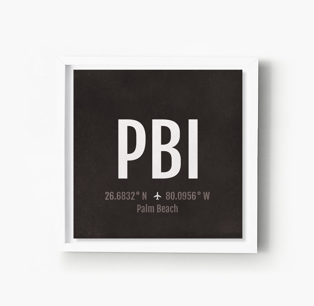 Palm Beach PBI Airport Code Print Sproutjam