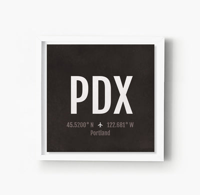 Portland PDX Airport Code Print