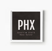 Phoenix PHX Airport Code Print