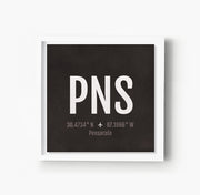 Pensacola PNS Airport Code Print