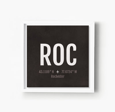 Rochester ROC Airport Code Print
