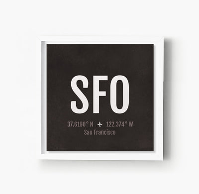 San Francisco SFO Airport Code Print