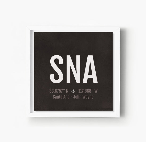 Santa Ana SNA Airport Code Print