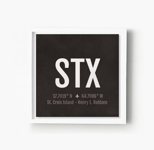 St. Croix STX Airport Code Print