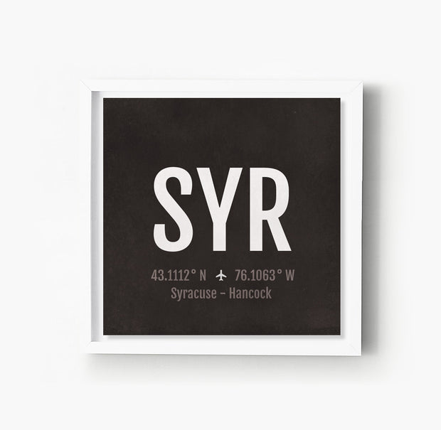 Syracuse SYR Airport Code Print