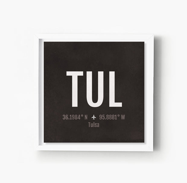 Tulsa TUL Airport Code Print