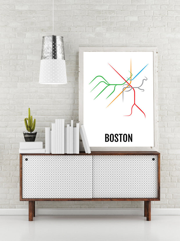 Boston Subway "T" Map Print