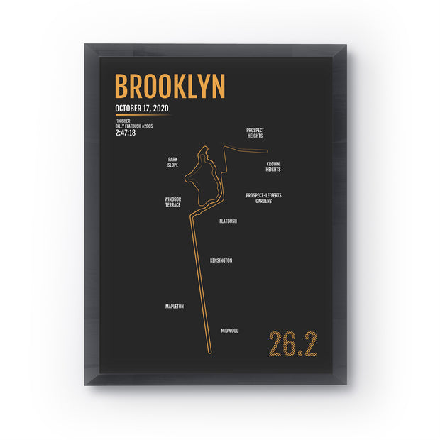 Brooklyn Marathon Map Print - Personalized for 2020