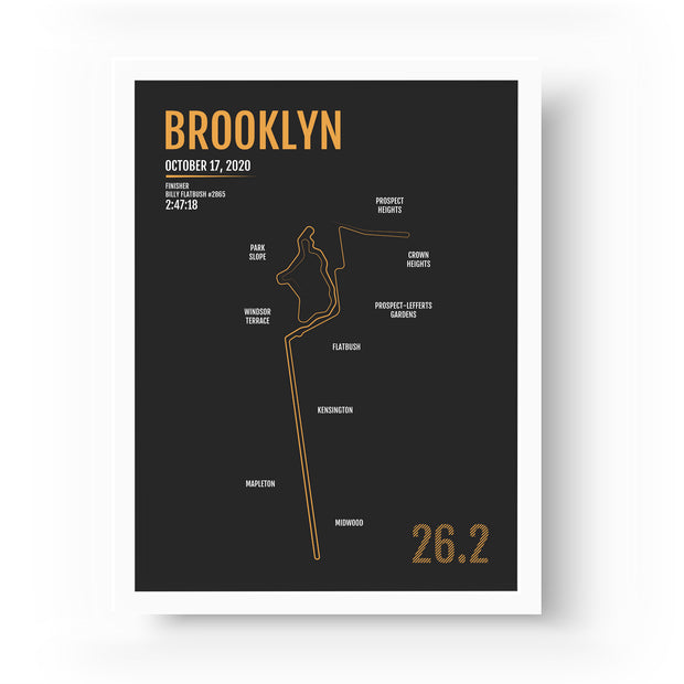 Brooklyn Marathon Map Print - Personalized for 2020