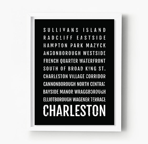 Charleston Neighborhoods Subway Poster