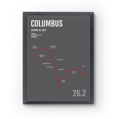 Columbus Marathon Map Print - Personalized for 2020