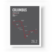 Columbus Marathon Map Print - Personalized for 2020