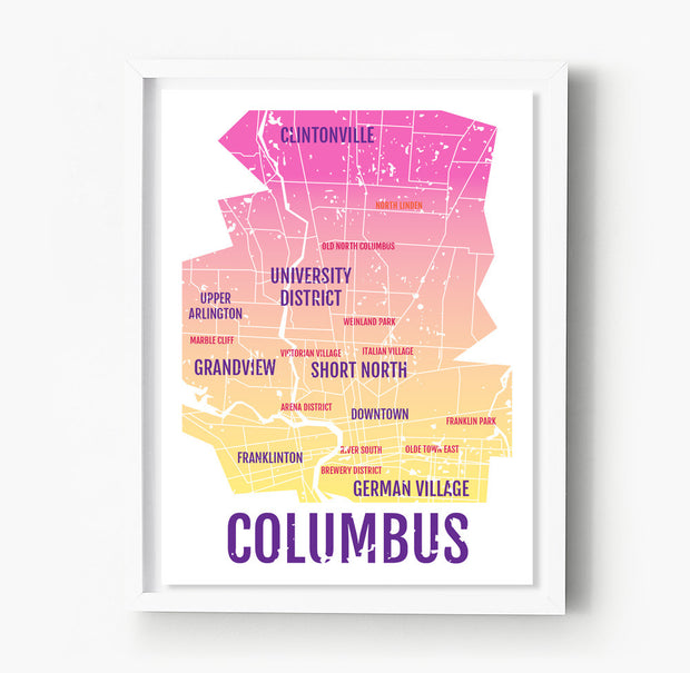 Columbus Ohio Neighborhood City Map