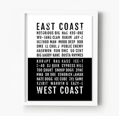 East Coast West Coast Rap Subway Poster