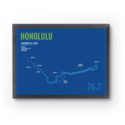Honolulu Marathon Map Print - Personalized for 2020