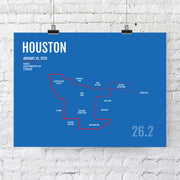 Houston Marathon Map Print - Personalized for 2020